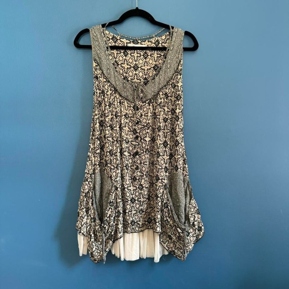 Sunlight‎ Paris Tunic Women's Size 1 Mesh Tulle Fairycore Lagenlook Boho French